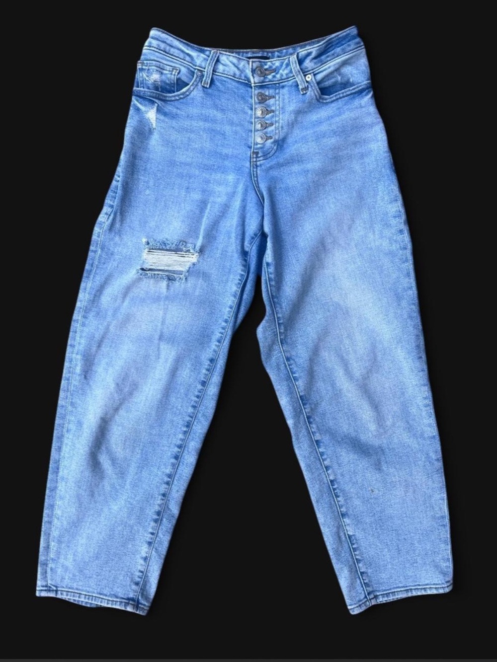 Express Light Blue Boyfriend Jeans with Button-Fly